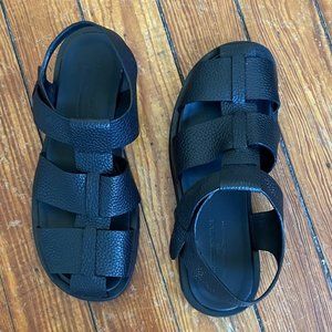Minimal Legacy (Etsy Seller) Handmade Fisherman Black Leather Sandals